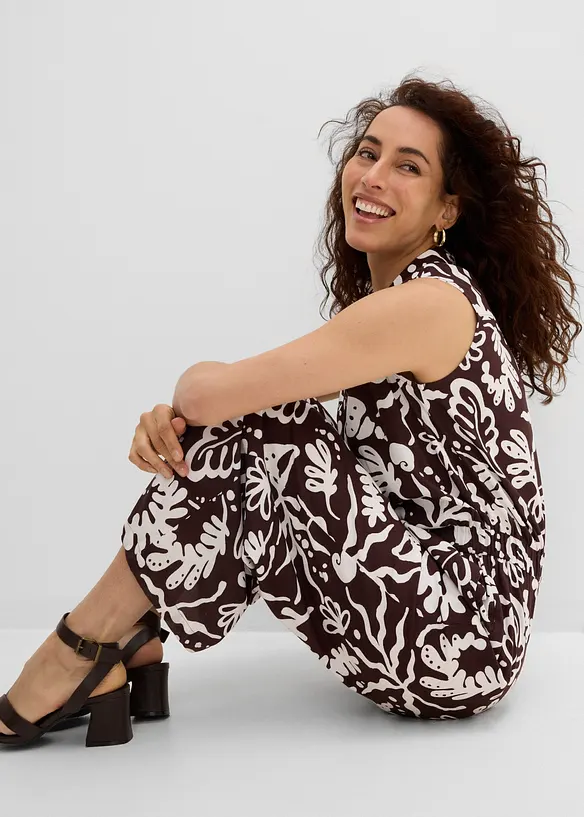 Jumpsuit i viskose med pent fall, bonprix