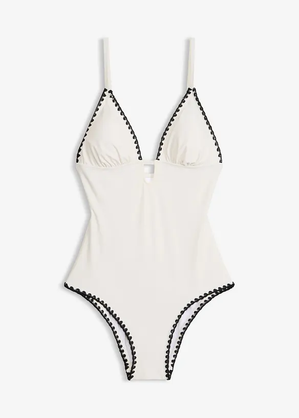 Badedrakt med broderi, bonprix