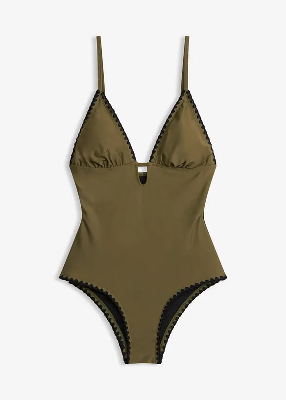 Badedrakt med broderi, bonprix