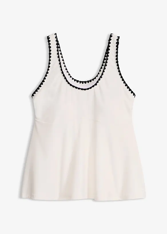 Tankini topp med broderi, bonprix