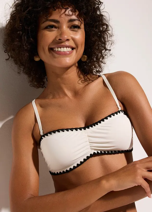Bandeau-bikinitopp med broderi, bonprix