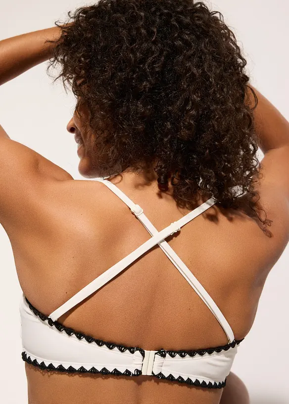 Bandeau-bikinitopp med broderi, bonprix