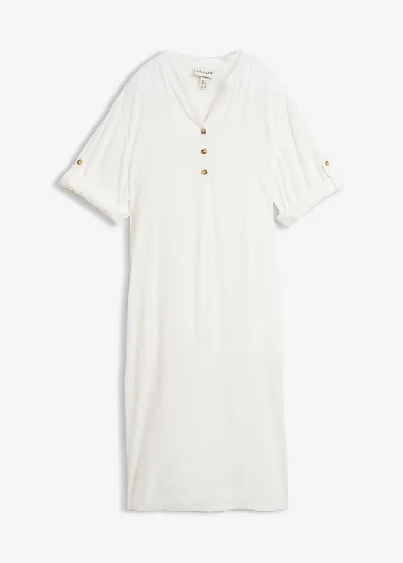Midikjole i linmiks, bonprix