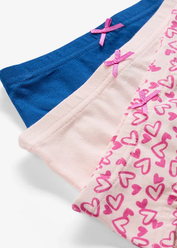 Truse med h&oslash;y midje, myk bomull og liten satengsl&oslash;yfe (5-pack), bonprix