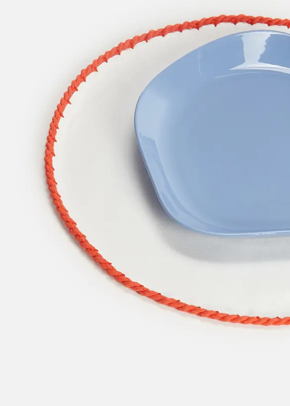 Spisebrikker i &oslash;kologisk bomull med kordfl&oslash;yel (2-pack), bonprix
