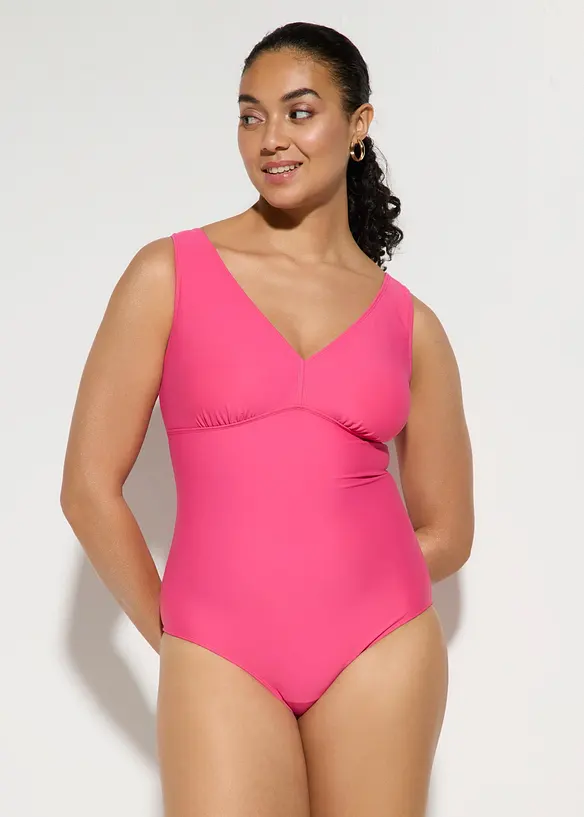 Shape-badedrakt med V-hals, middels formende, bonprix