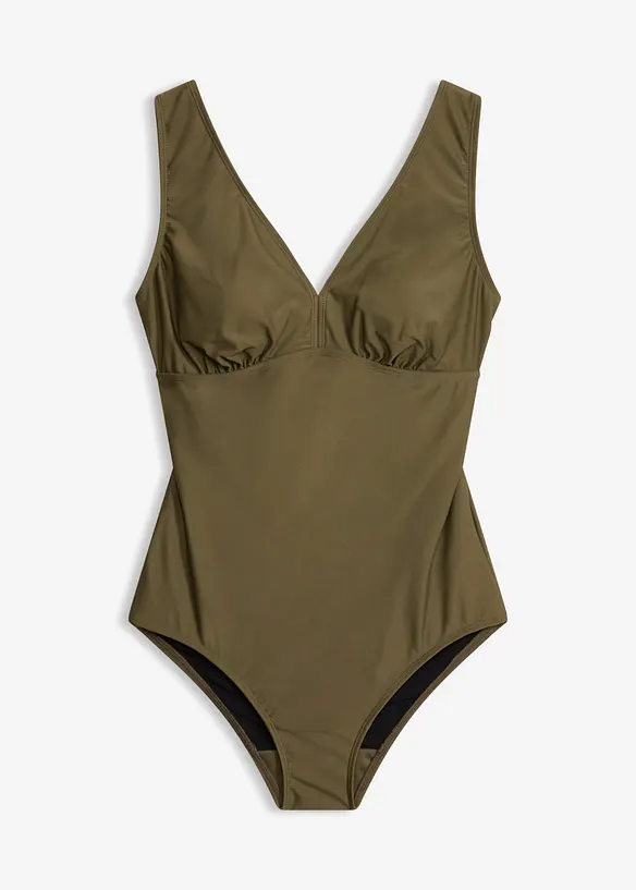 Shape-badedrakt med V-hals, middels formende, bonprix