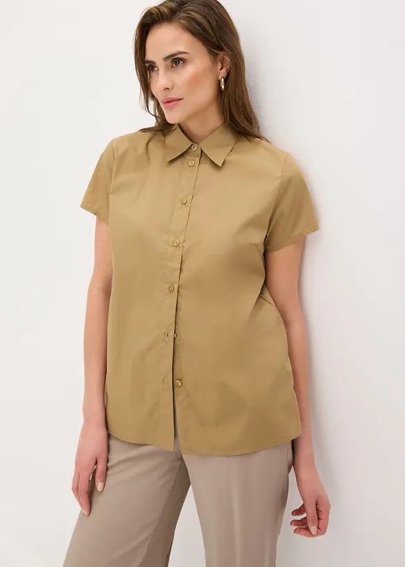 Kortermet bluse i poplin, bonprix