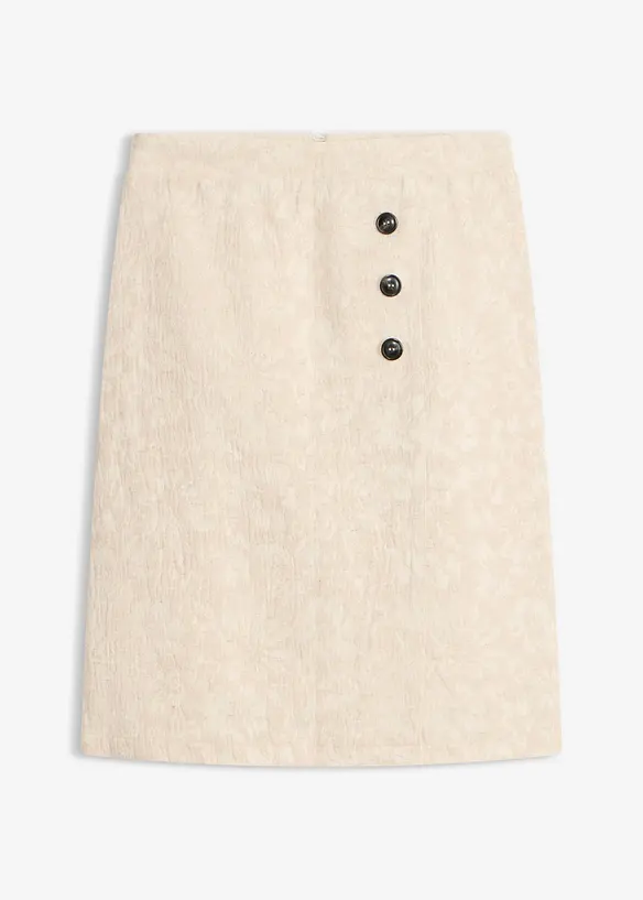 Skj&oslash;rt av bomullsjacquard med linandel, bonprix