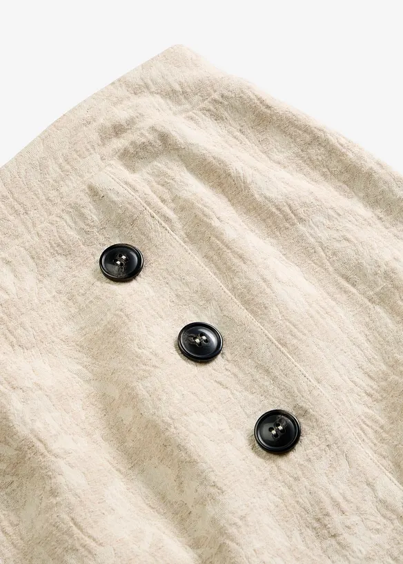 Skj&oslash;rt av bomullsjacquard med linandel, bonprix