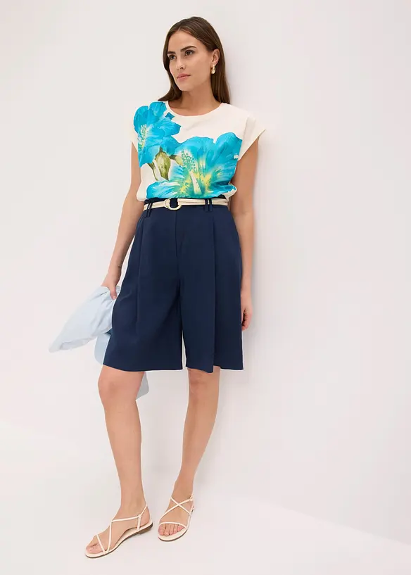 Bermudashorts i viskose med mykt fall, bonprix