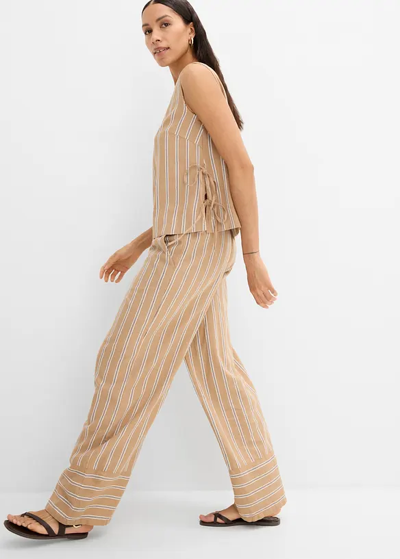 Stripete slip on-bukse, bonprix