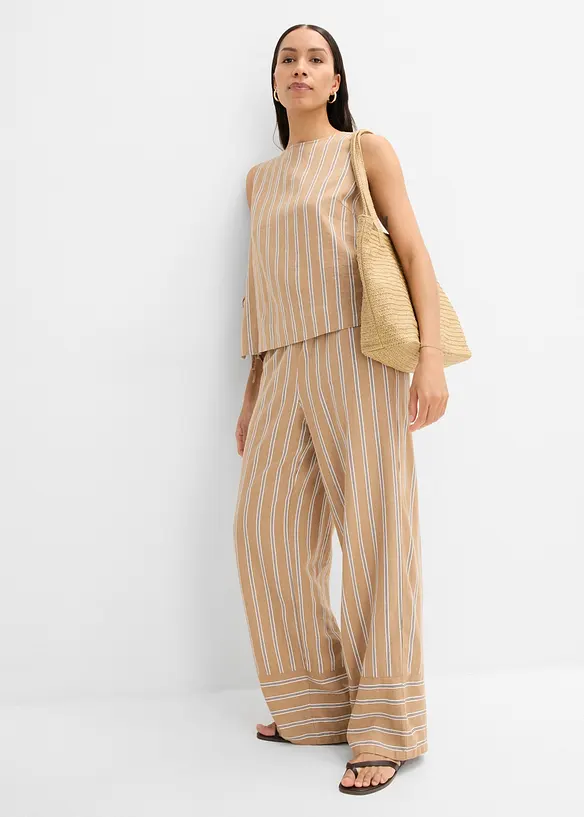 Stripete slip on-bukse, bonprix