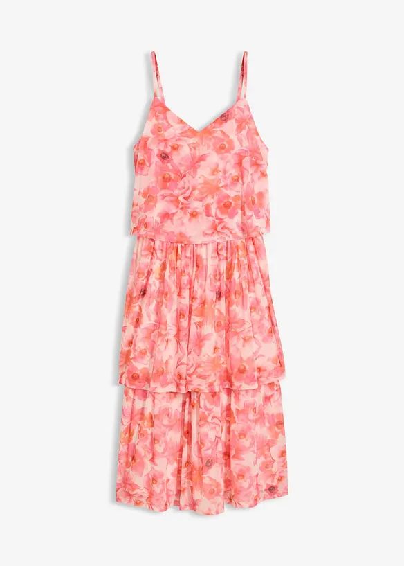 Midikjole i myk mesh, bonprix