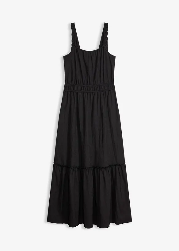 Maxikjole i strukturert jersey, bonprix