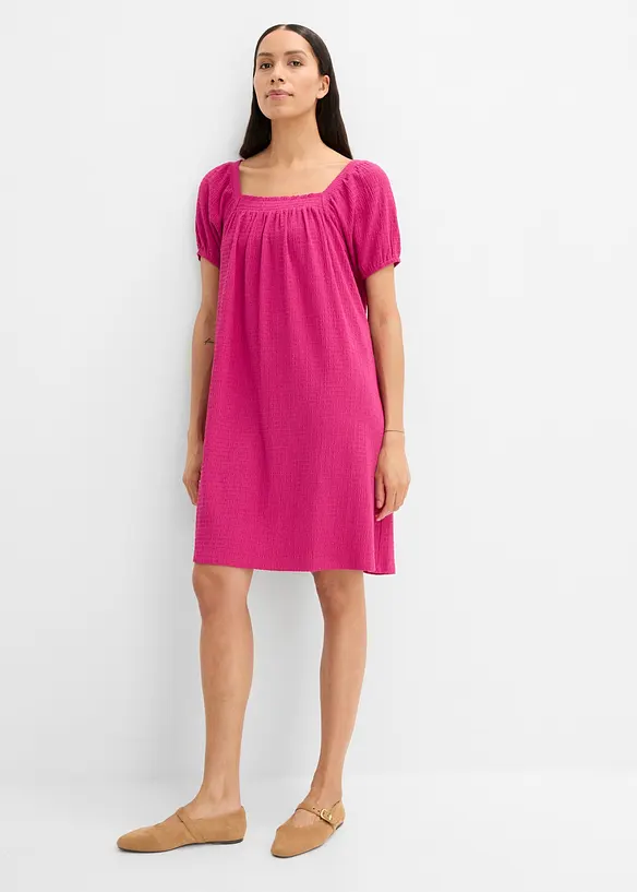 Jerseykjole i strukturert, kreppet materiale, bonprix