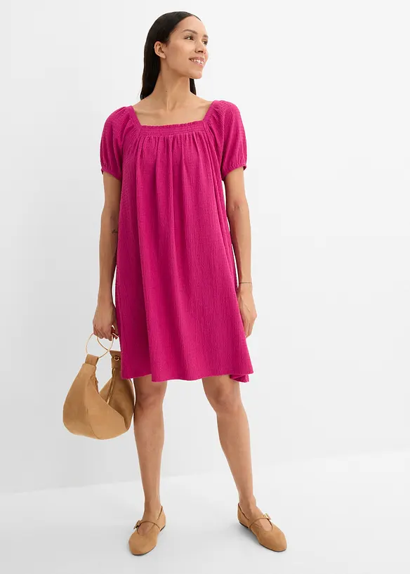 Jerseykjole i strukturert, kreppet materiale, bonprix