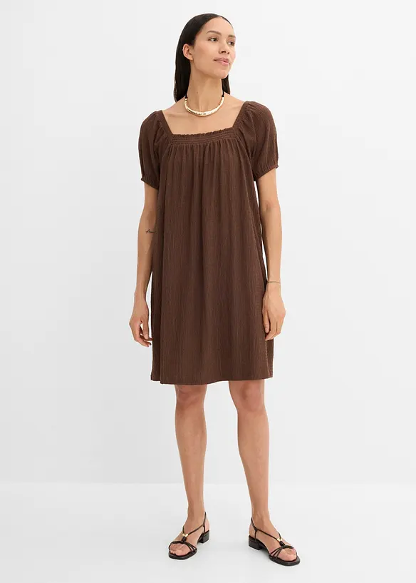 Jerseykjole i strukturert, kreppet materiale, bonprix