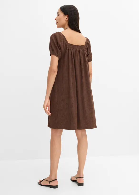 Jerseykjole i strukturert, kreppet materiale, bonprix
