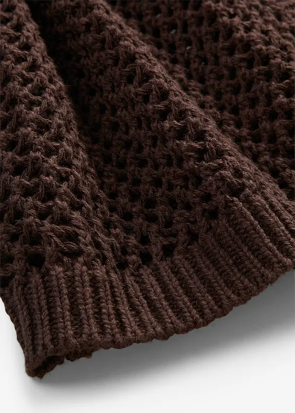 Cardigan med linandel og hullm&oslash;nster, bonprix