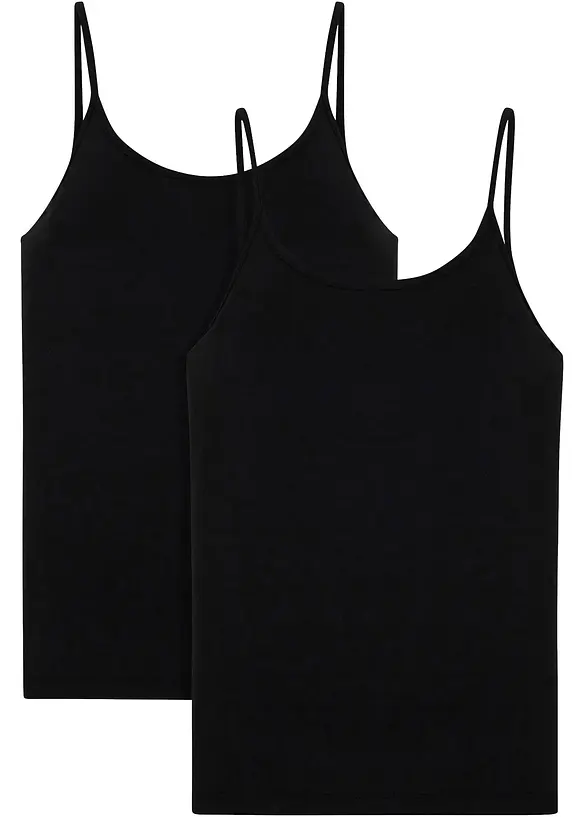 Singlet i &oslash;kologisk bomull (2-pack), bonprix