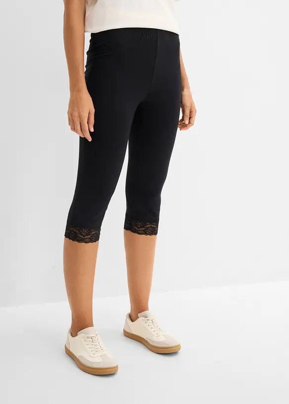 Caprileggings med blondedetalj, bonprix