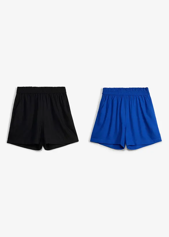 Slip on-shorts av myk viskose (2-pack), bonprix