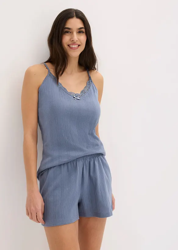 Kort pyjamas i pointellejersey, bonprix