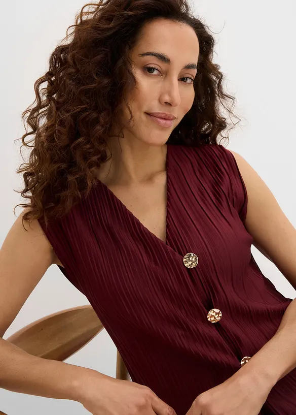 Topp i plissert materiale, bonprix