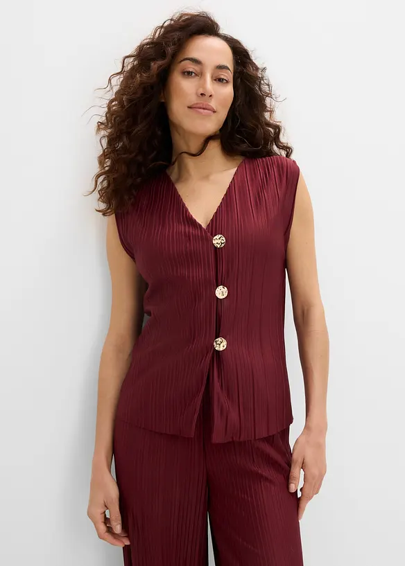 Topp i plissert materiale, bonprix