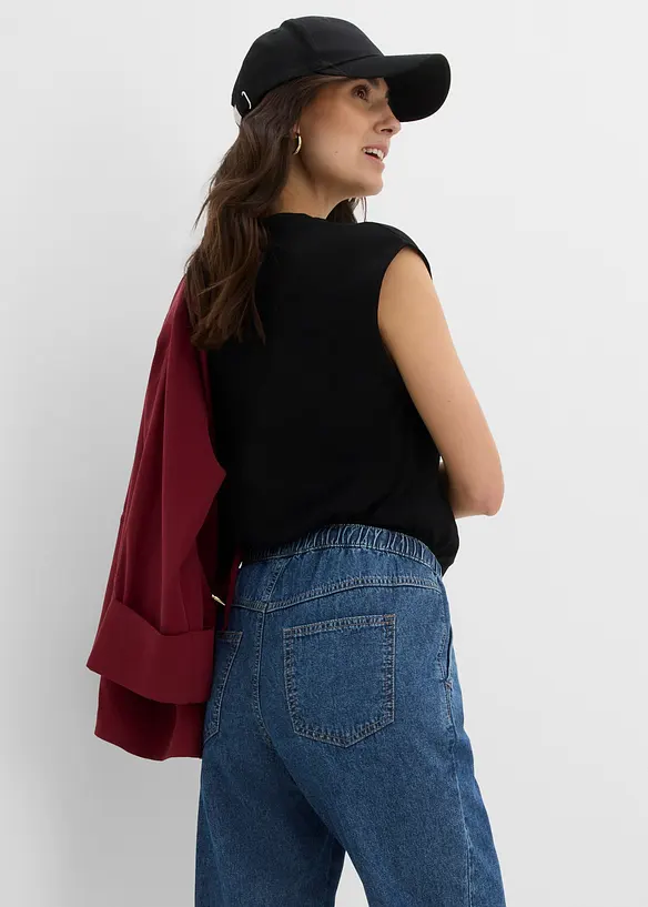 Barrel jeans Mid Waist, cropped, bonprix