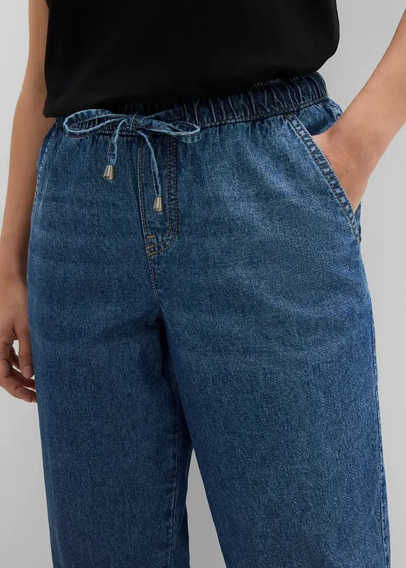 Barrel jeans Mid Waist, cropped, bonprix