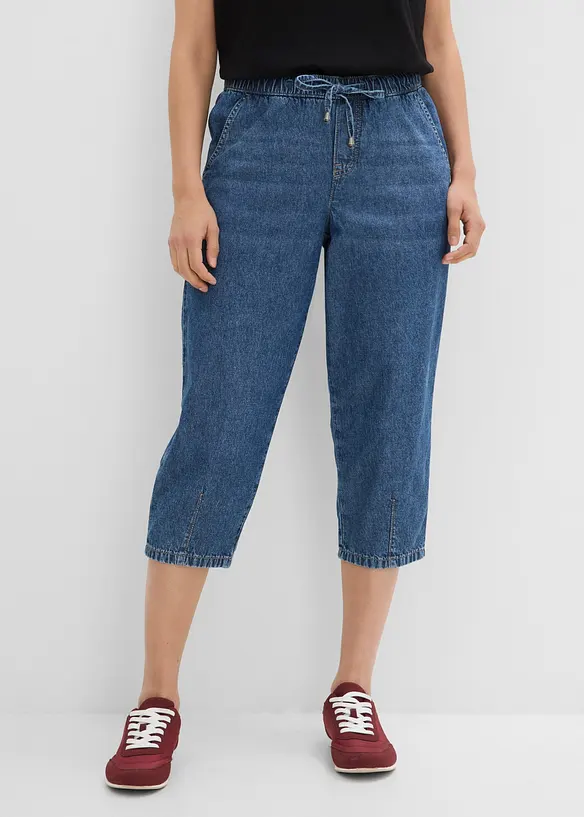 Barrel jeans Mid Waist, cropped, bonprix
