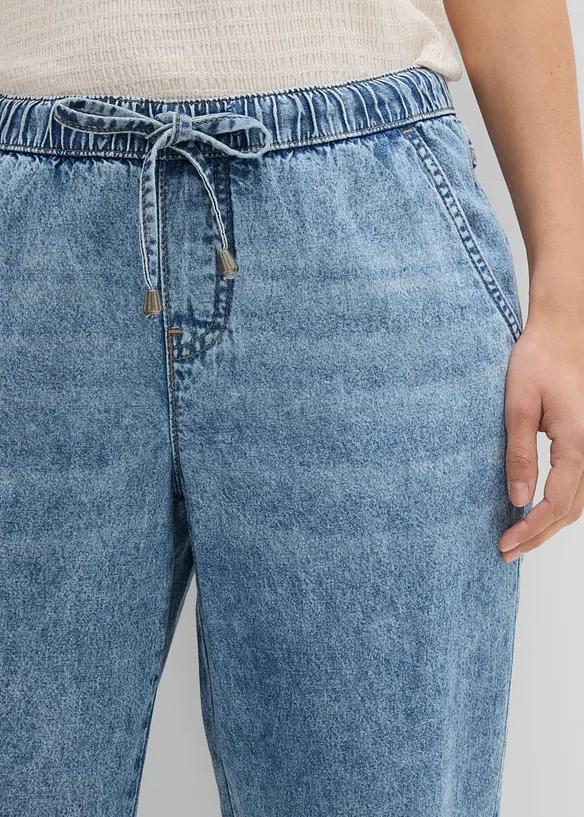 Barrel jeans Mid Waist, cropped, bonprix