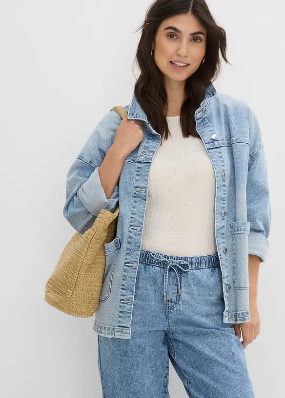 Barrel jeans Mid Waist, cropped, bonprix