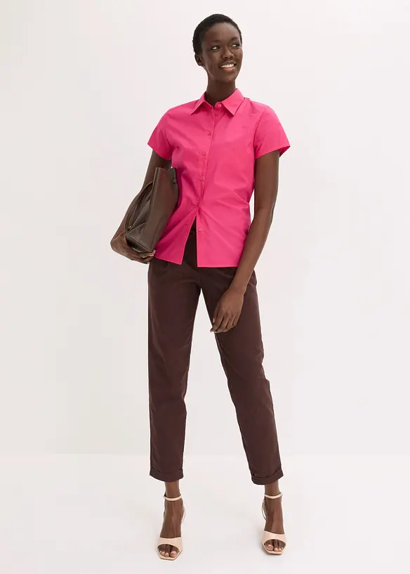 Kortermet bluse i poplin, bonprix