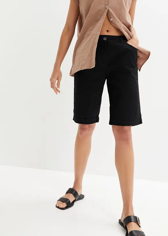 Papertouch-bermudashorts i bomull med komfortlinning, bonprix