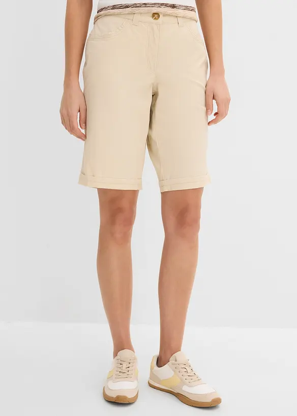 Papertouch-bermudashorts i bomull med komfortlinning, bonprix