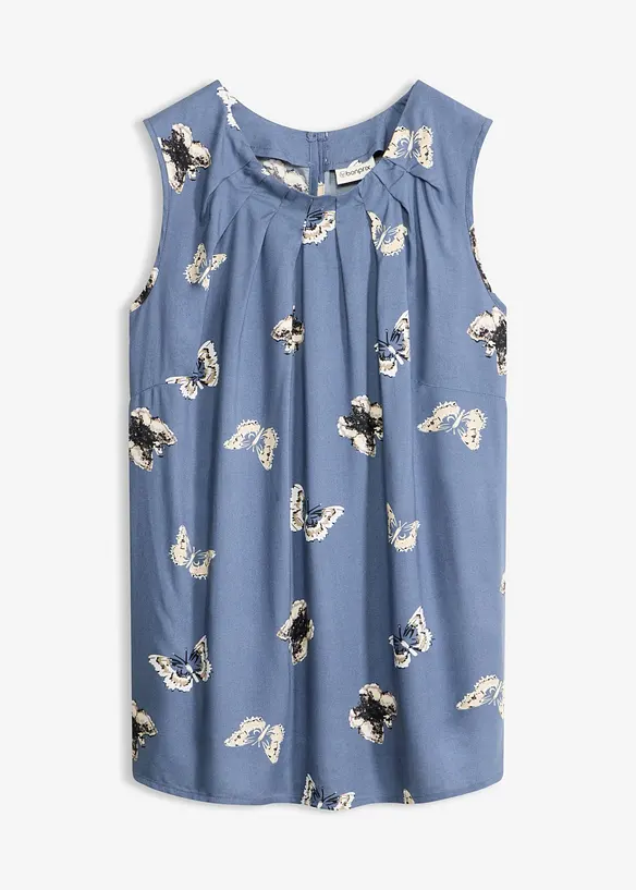 Ermel&oslash;s bluse i lett viskose, bonprix