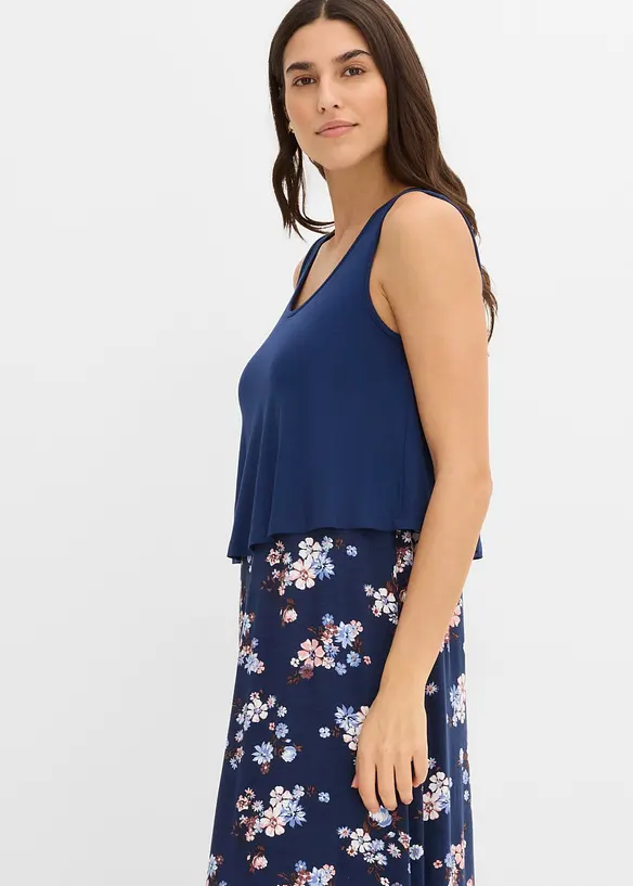 Maxikjole i lett viskosejersey, bonprix