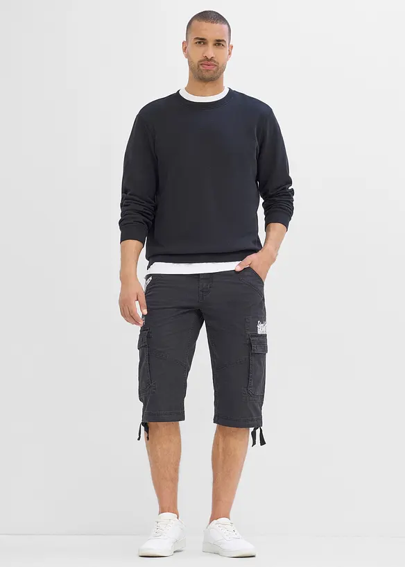 Lang bermudashorts med cargolommer, Regular fit, bonprix