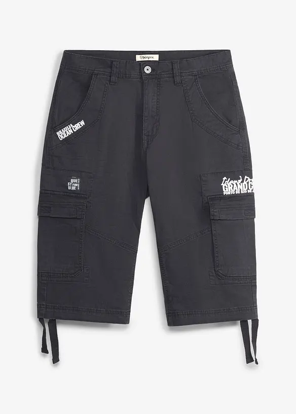 Lang bermudashorts med cargolommer, Regular fit, bonprix