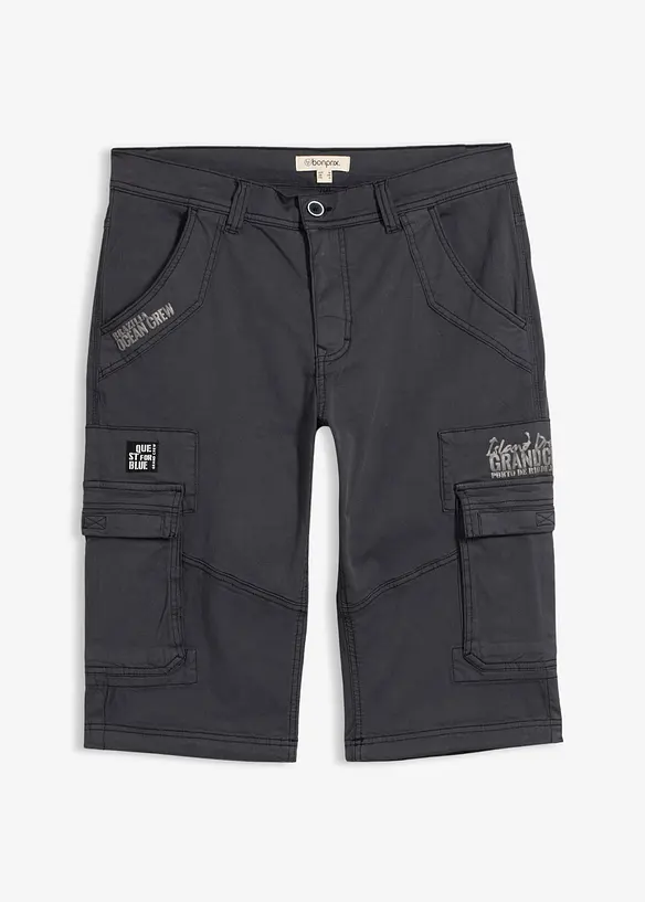 Lang bermudashorts med cargolommer, Regular fit, bonprix