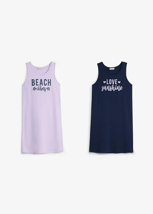 Jerseykjole i 100% &oslash;kologisk bomull (2-pack), bonprix