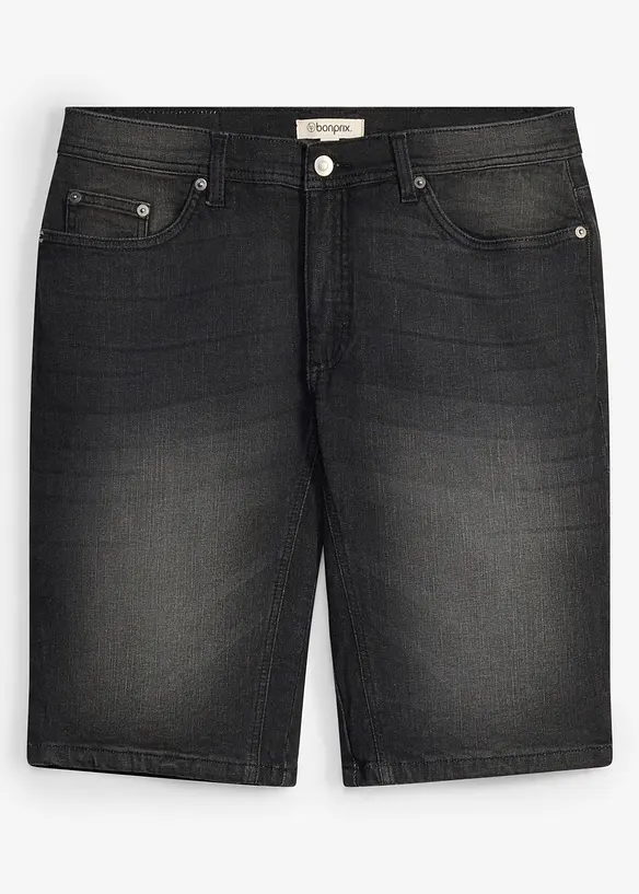 Bermudashorts i denim med stretch og forsterket skritt, Regular fit, bonprix