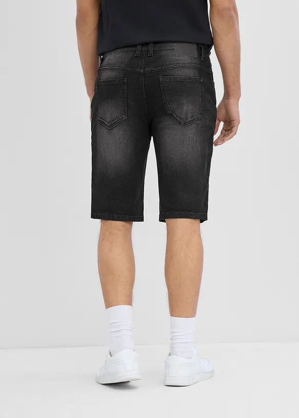 Bermudashorts i denim med stretch og forsterket skritt, Regular fit, bonprix