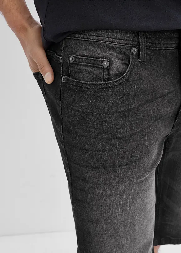 Bermudashorts i denim med stretch og forsterket skritt, Regular fit, bonprix