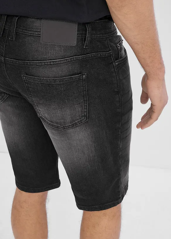 Bermudashorts i denim med stretch og forsterket skritt, Regular fit, bonprix
