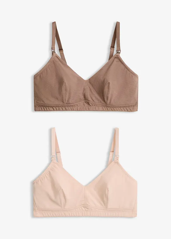 Amme-BH uten spiler med &oslash;kologisk bomull (2-pack), bonprix