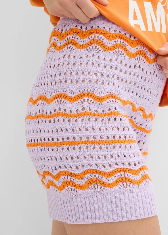 Strikket shorts i luftig bomull-/linmiks, bonprix
